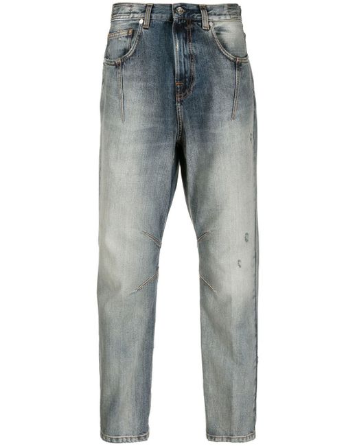 Eleventy faded-effect tapered-leg jeans