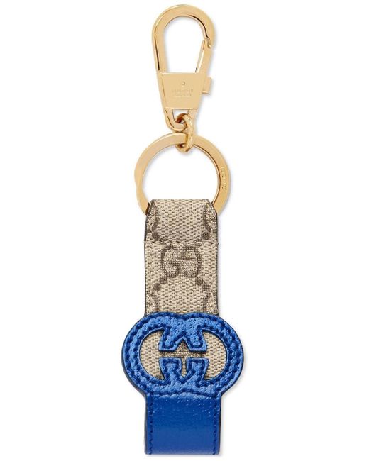 Gucci GG-patch leather keyring