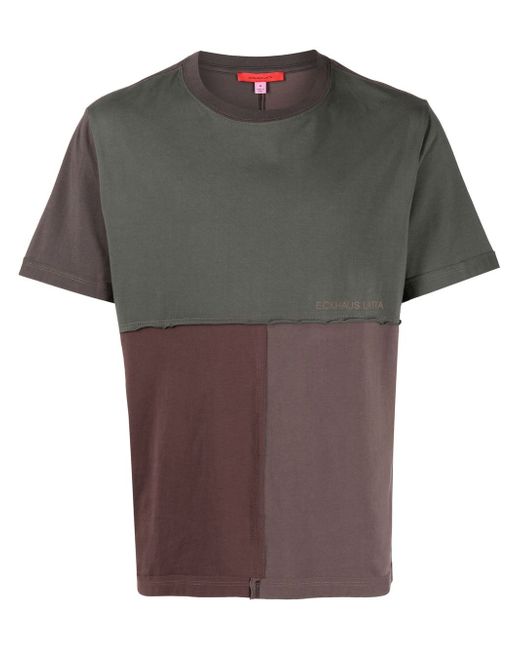 Eckhaus Latta panelled-design cotton T-shirt
