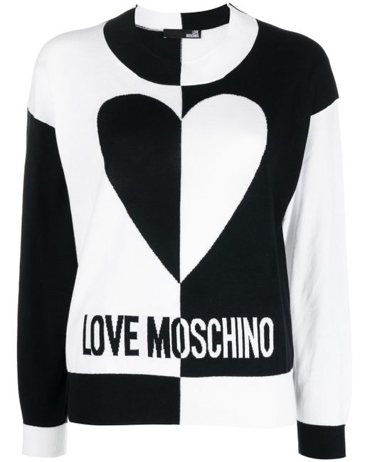 Love Moschino heart-motif intarsia-knit logo jumper