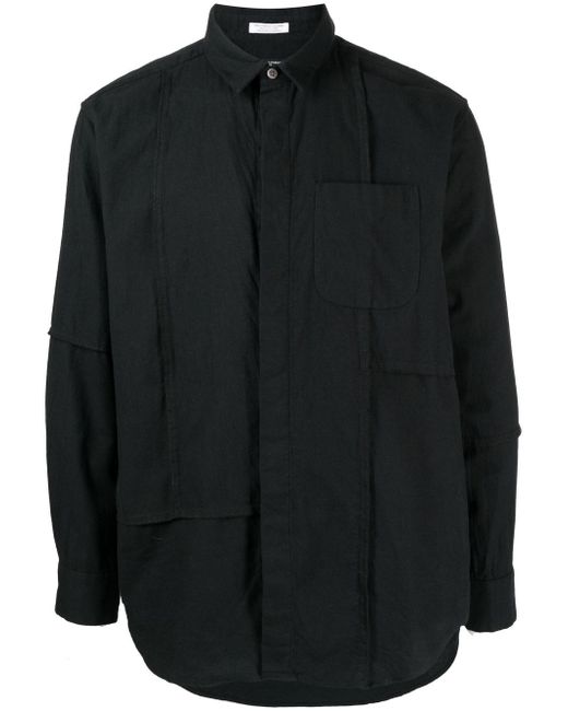 Engineered Garments panelled long-sleeved cotton shirt