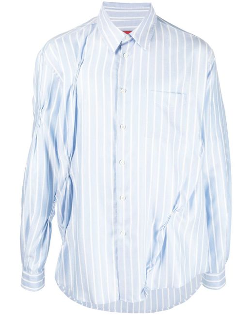 424 pinched striped shirt