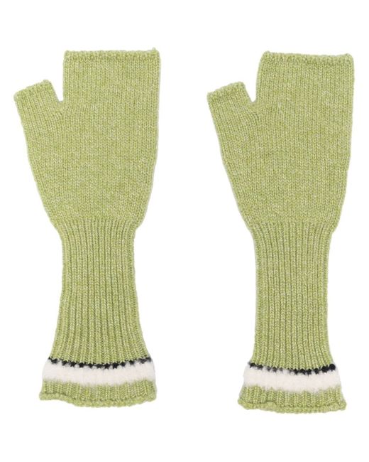 Barrie shearling-effect cashmere fingerless gloves