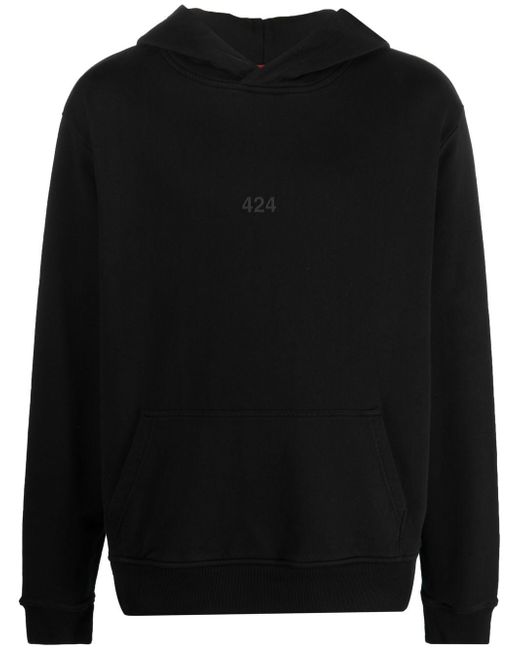 424 debossed-logo cotton hoodie