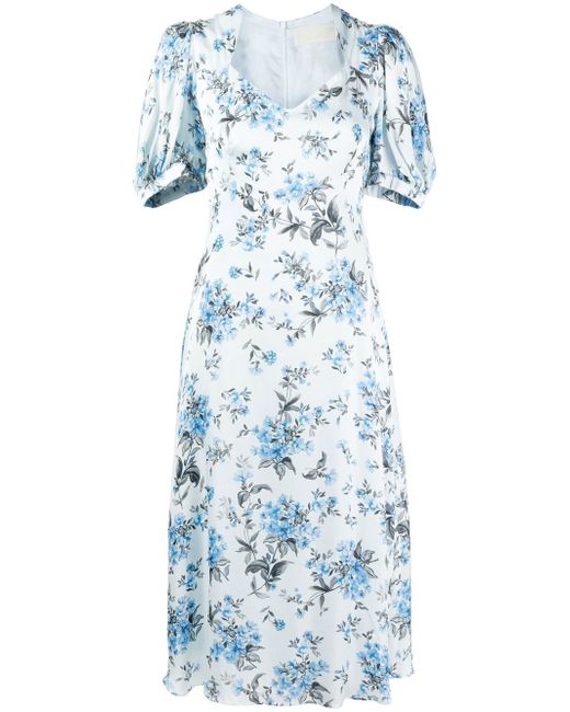 Jane Paradise scatter-flower-print midi dress