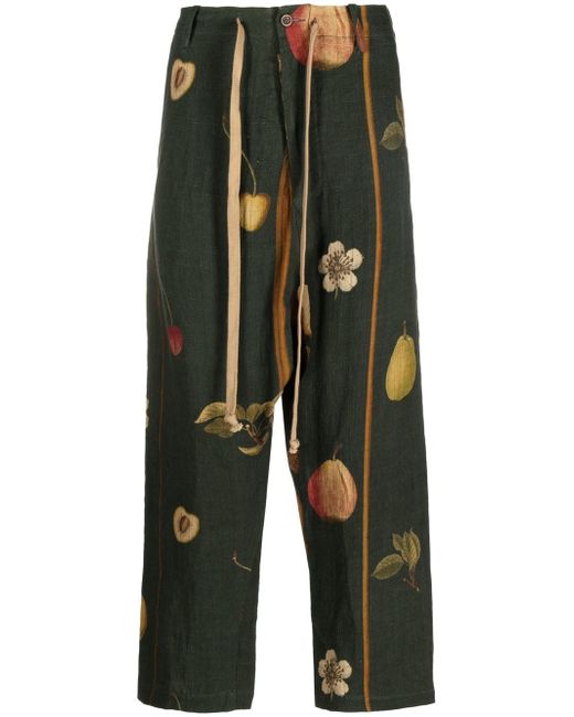 Uma Wang fruit-print cropped trousers