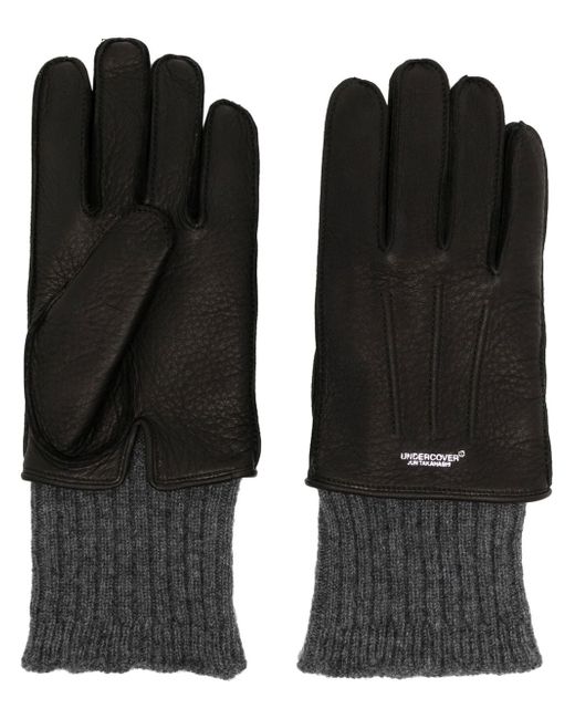 Undercover leather and wool gloves
