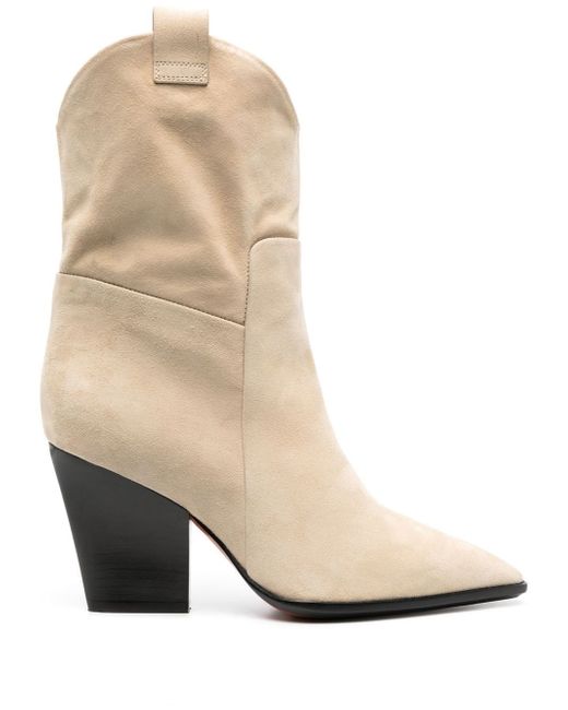 Santoni Western pointed-toe suede boots