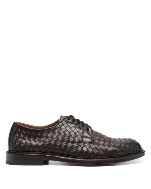 Doucal's woven lace-up leather derby shoes