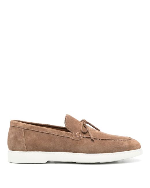 Doucal's lace-detailing suede loafers