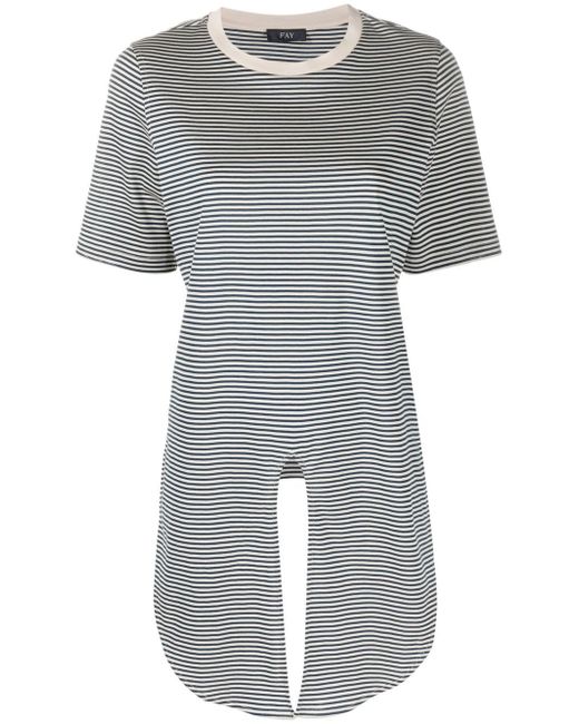 Fay knot detailing striped T-shirt