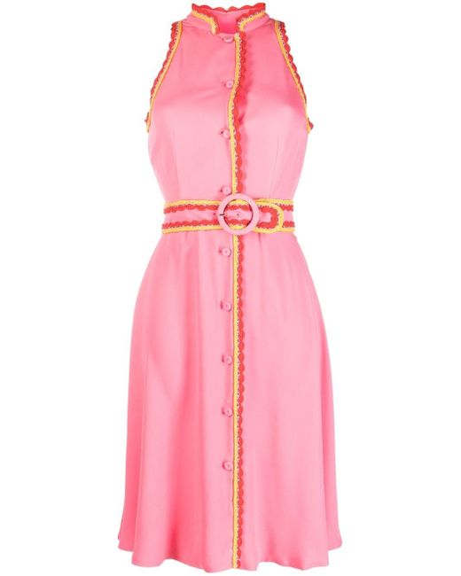 Moschino belted-waist sleeveless dress