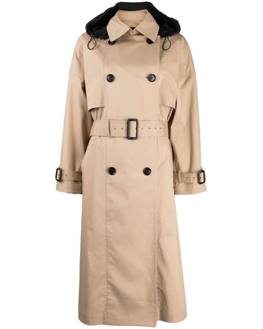 Juun.J hooded belted trench coat