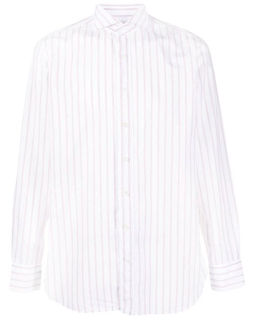 Lardini long-sleeved cotton-linen shirt