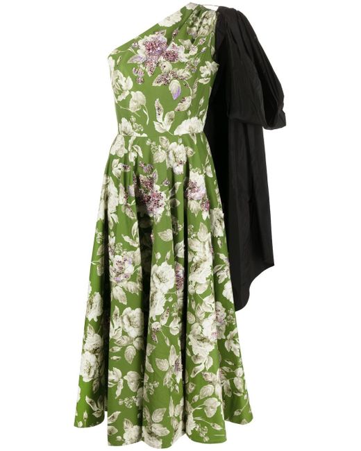 Erdem asymmetric floral-print midi dress