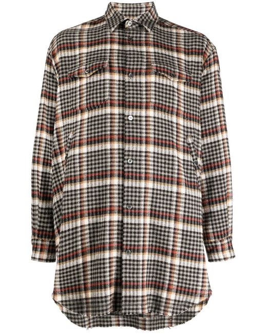 Undercover check-pattern button-up shirt