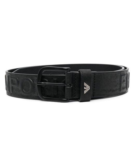 Emporio Armani logo-embossed leather belt