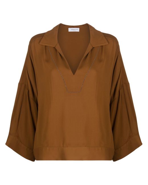 Fabiana Filippi V-neck long-sleeved blouse