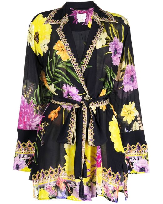 Camilla floral-print silk jacket