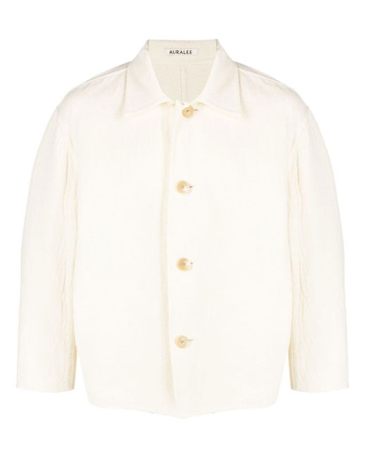 Auralee cotton-wool classic shirt jacket