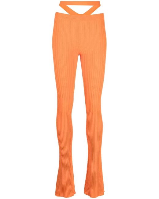Andreādamo ribbed-knit flared trousers