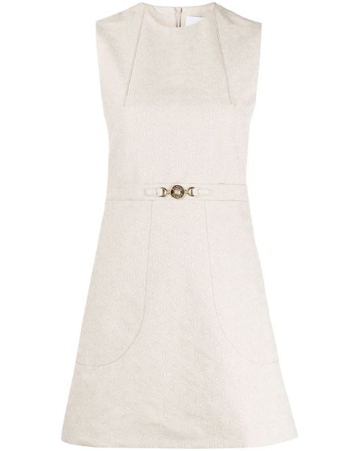 Patou logo-jacquard cotton A-line minidress