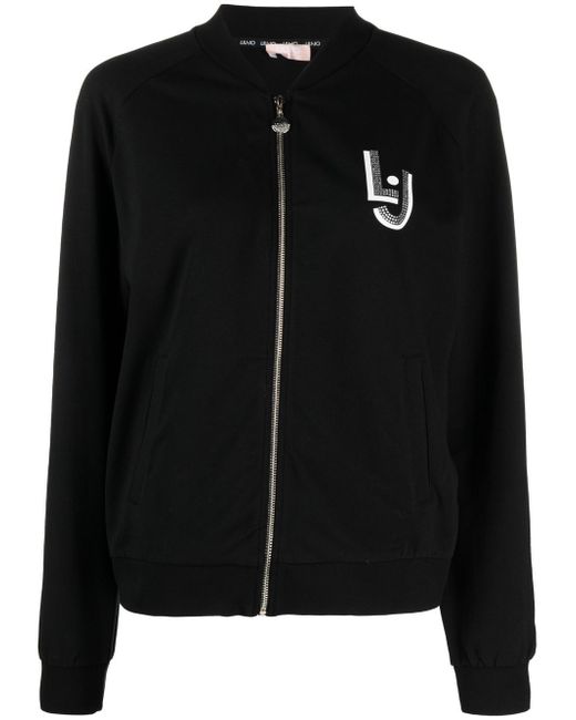 Liu •Jo rhinestone-embellished logo bomber jacket