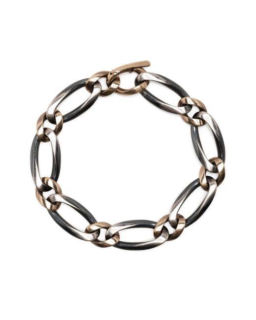 Hum 10kt yellow gold and cable-link chain bracelet