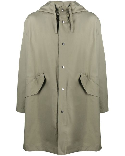 Jil Sander rear logo-print hooded coat
