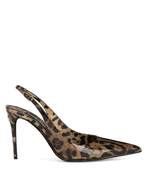 Dolce & Gabbana leopard-print slingback pumps