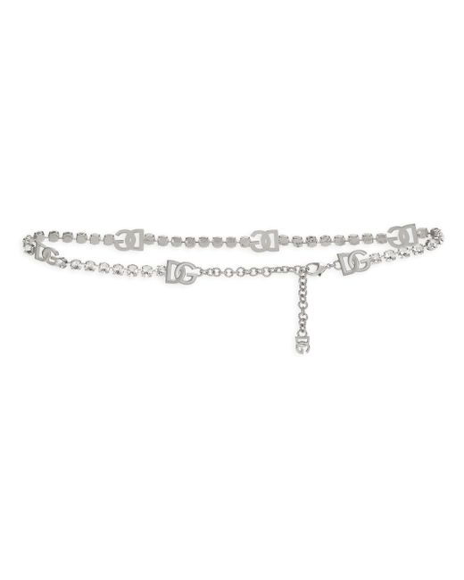 Dolce & Gabbana crystal-embellished logo belt