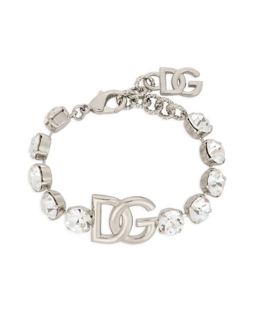 Dolce & Gabbana logo crystal-embellished bracelet