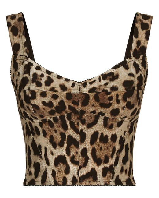 Dolce & Gabbana leopard-print cropped bodice top