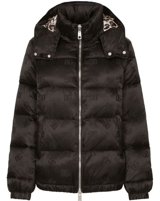 Dolce & Gabbana logo-print hooded puffer jacket