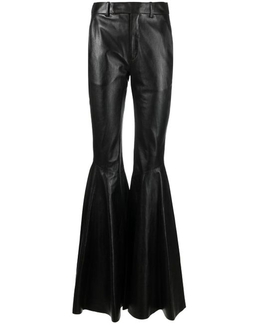 Saint Laurent flared leather trousers