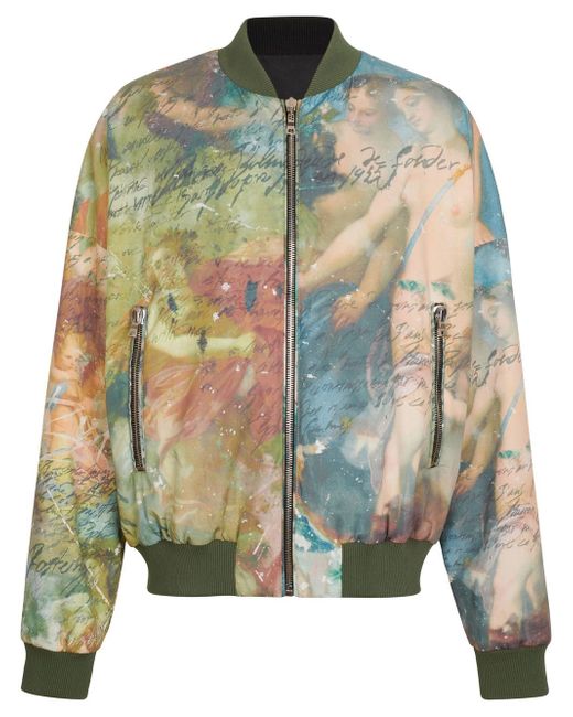 Balmain painting-print reversible bomber jacket