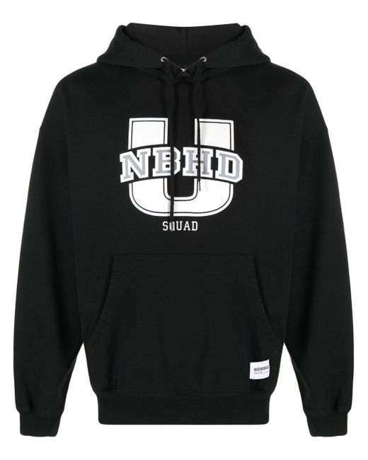 Neighborhood logo-print cotton hoodie
