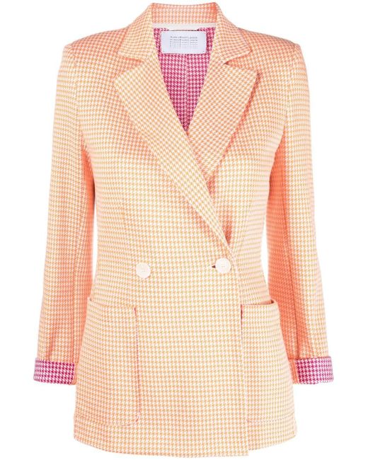 Harris Wharf London houndstooth-pattern double-breasted blazer
