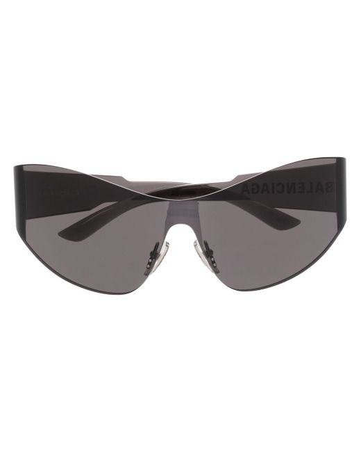 Balenciaga shield-transparent-frame sunglasses