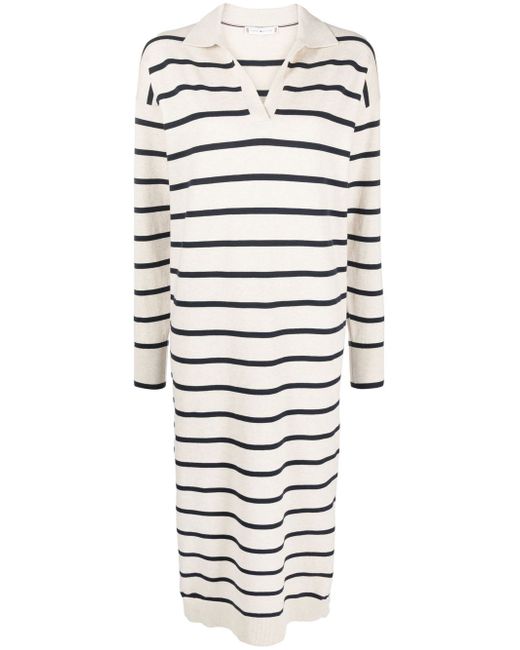 Tommy Hilfiger striped long-sleeved midi dress