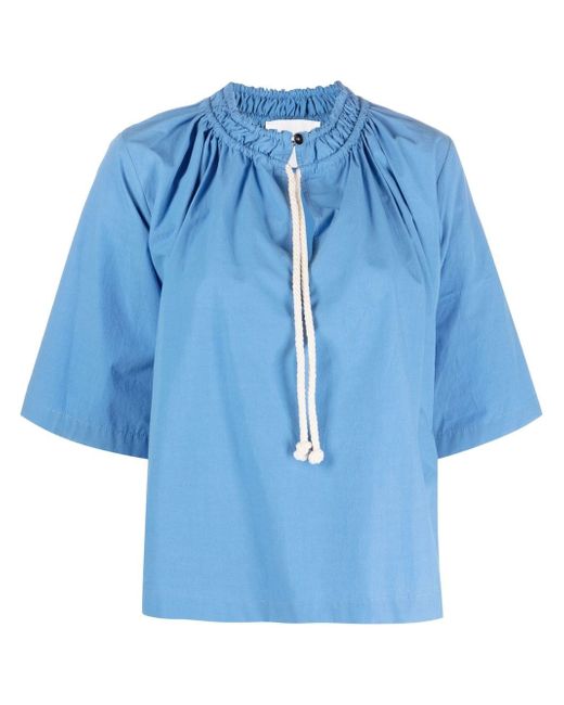 Jil Sander tie-fastening cotton blouse