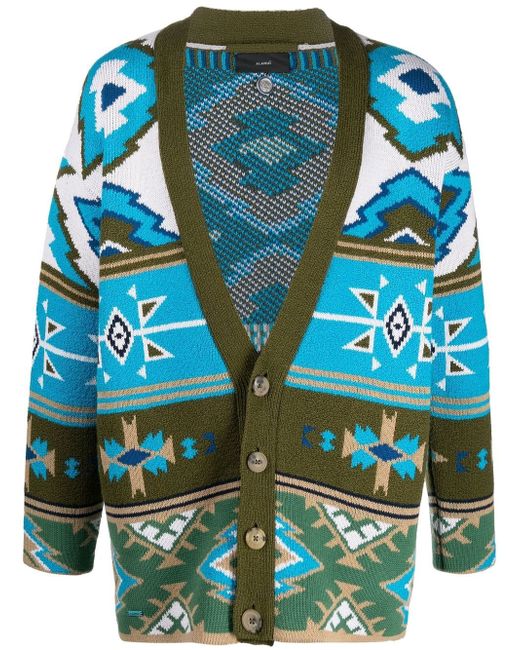 Alanui graphic-print knitted cardigan