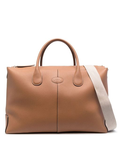 Tod's grained leather zip-up tote bag