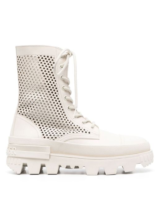 Moncler perforated lace-up boots