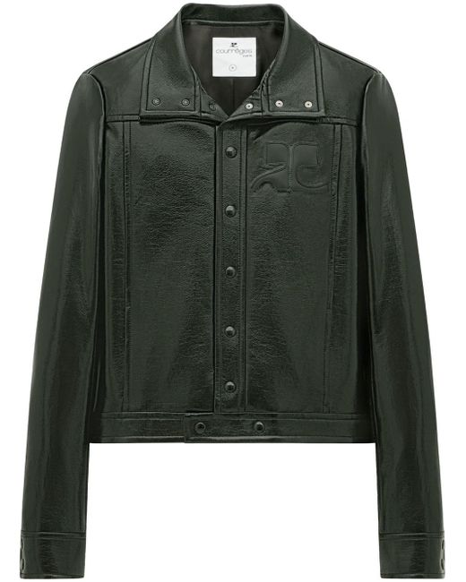 Courrèges button-up faux-leather jacket