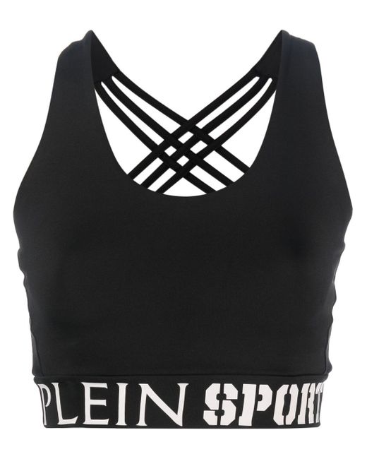 Plein Sport logo-print sport bra