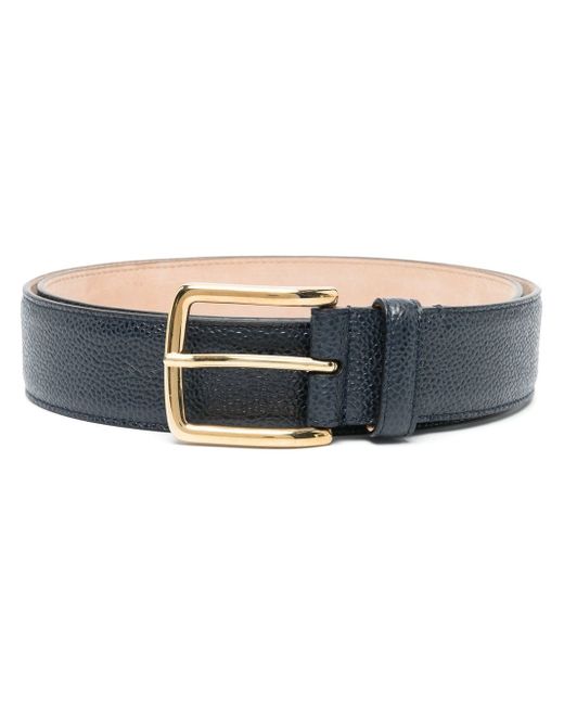 Thom Browne 4-Bar stripe pebbled leather belt