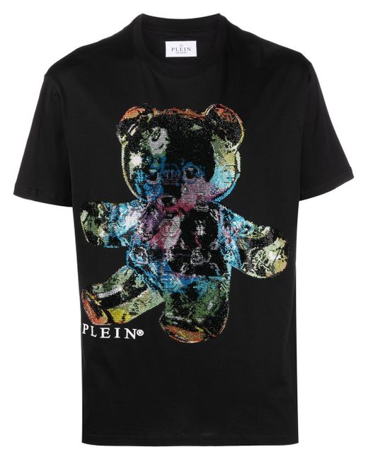 Philipp Plein rhinestone-embellished teddy-print T-shirt