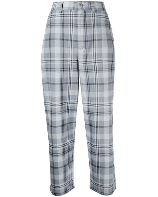 Chocoolate plaid cropped trousers