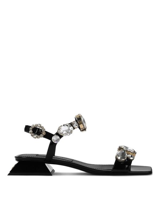 Dolce & Gabbana crystal-embellished square-toe sandals